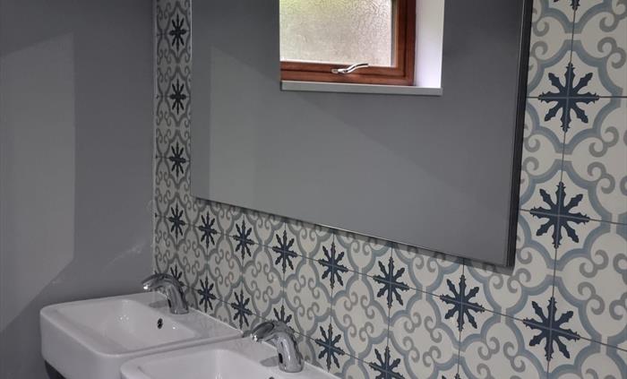 Gents washroom automatic sinks for the touring and camping pitches
